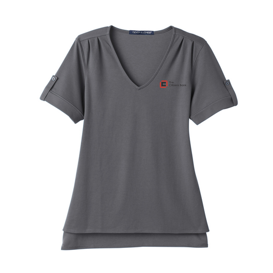 The Citizens Bank - Devon & Jones CrownLux Performance® Ladies' Plaited Rolled-Sleeve Top