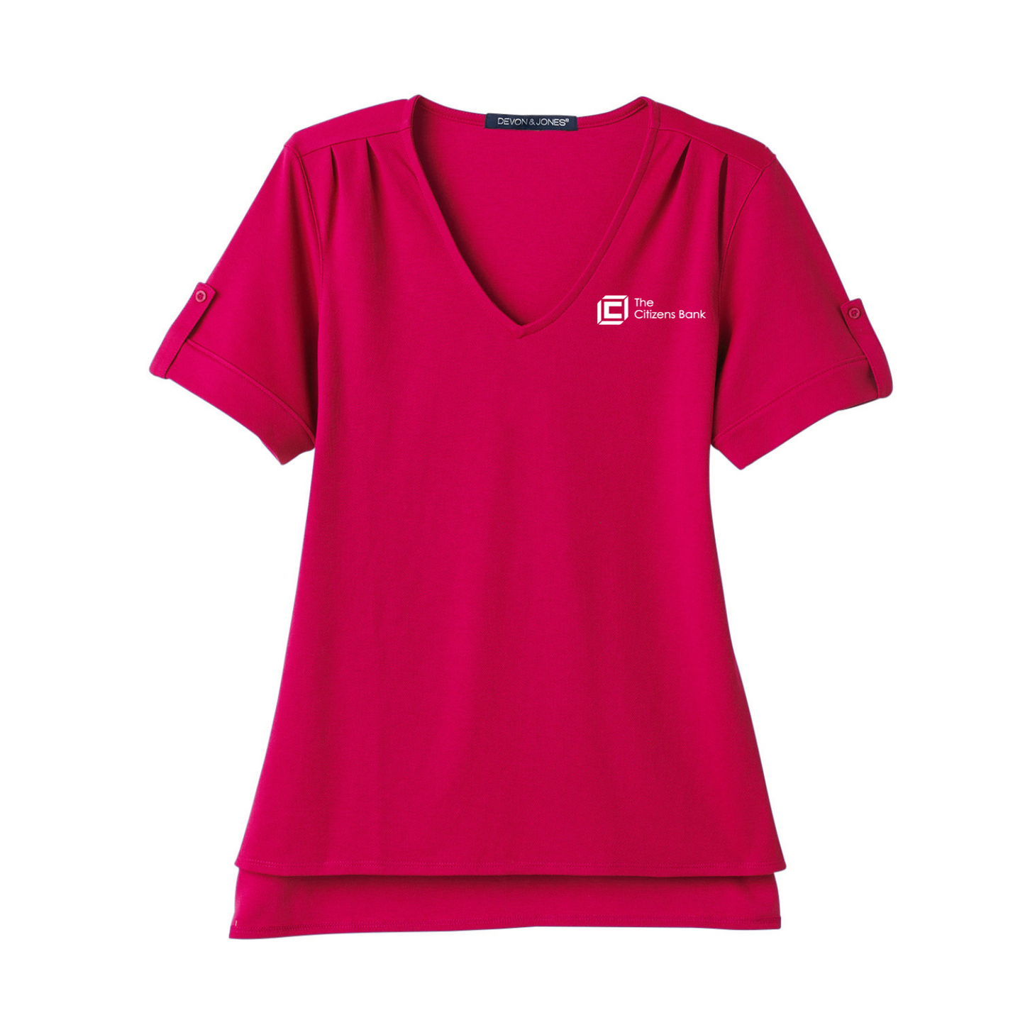 The Citizens Bank - Devon & Jones CrownLux Performance® Ladies' Plaited Rolled-Sleeve Top