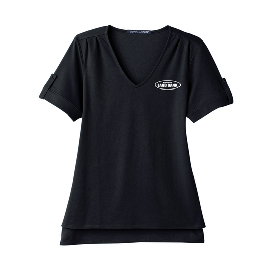 MS Land Bank Women's Devon & Jones Performance Plaited Rolled-Sleeve Top