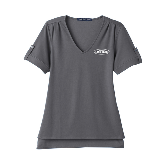 MS Land Bank Women's Devon & Jones Performance Plaited Rolled-Sleeve Top