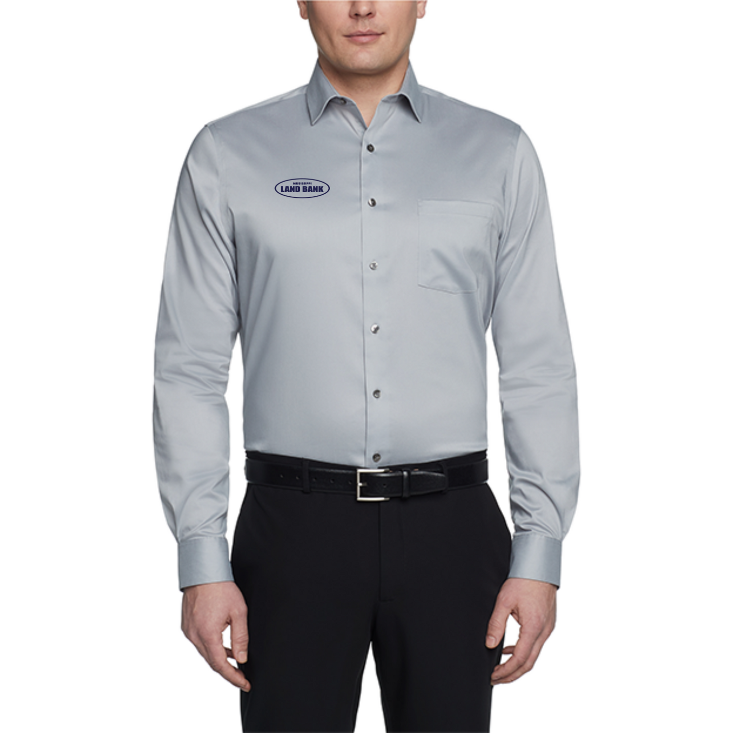 MS Land Bank Men's Van Heusen Broadcloth Button Down Shirt